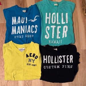 Lot of Four cotton tees! Hollister and Aero!